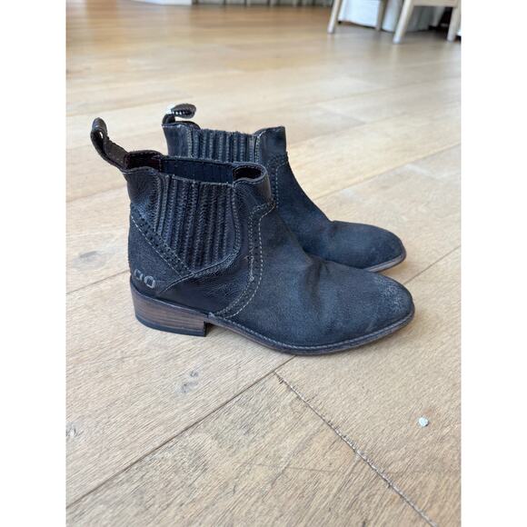 Bed|Stu Women’s Black Leather Ankle Distressed Pull-On Western Booties Sz 6 - Picture 8 of 9